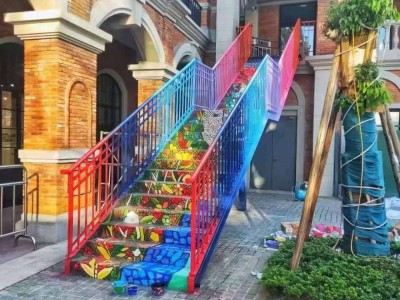 手绘彩绘墙体绘画 尺寸定制图案定制 装饰空间图1