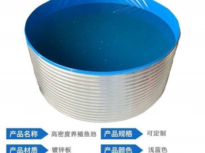 镀锌板帆布鱼池.镀锌板高密度养殖鱼池.镀锌板圆形养殖鱼池图1