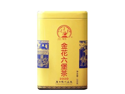 三鹤金花罐2020六堡茶 梧州茶厂2016年陈化特级金花六堡黑茶200g图5