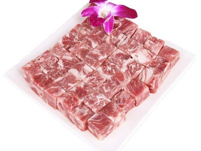 供应冷冻雪花牛肉粒日式料理生鲜牛肉烧烤铁板食材牛肉粒 冷冻图5