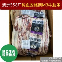 澳洲牛肋条 纯血安格斯谷饲M3牛肋条 558厂烤肉食材 冷冻牛肉批发