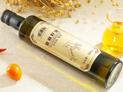 家油站500ML冷榨亚麻籽油 亚麻油 食用油 胡麻油 月子油 厂家批发图2