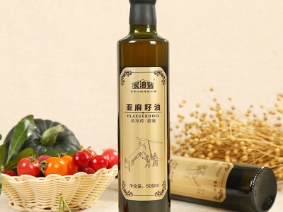 家油站500ML冷榨亚麻籽油 亚麻油 食用油 胡麻油 月子油 厂家批发图3