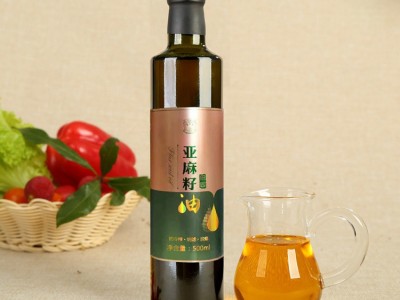 内蒙古特产 黄金亚麻籽油500ML冷榨脱蜡 月子油 植物油图5