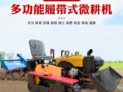 厂家供应多功能小型四轮履带式座驾微耕机除草旋耕机松土耕地机图2