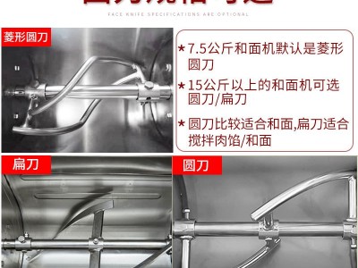 元芳精装和面机全自动50公斤揉面机不锈钢商用大型搅拌机拌馅机图3