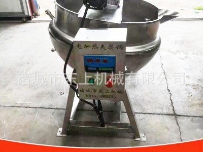 山楂糕蒸煮夹层锅 豌豆凉粉加工熬制设备 牛肉辣酱炒锅夹层锅图2