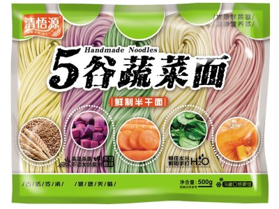 清悟源厂家直销五谷蔬菜面500g鲜制半干面鲜面条餐饮面紫薯火锅面图5