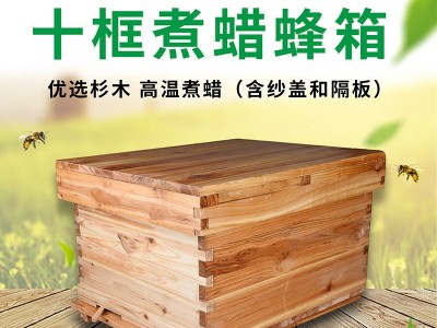 中蜂蜜蜂蜂箱全套养蜂工具专用养蜂箱包邮煮蜡杉木标准十框蜂巢箱图4