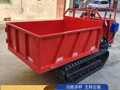手扶式履带搬运车 橡胶履带拉货车 小型果园运输翻斗车图4