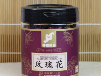 神农家乡厂家批发甘肃苦水玫瑰花茶新货罐装60克重瓣红玫瑰花蕾图5