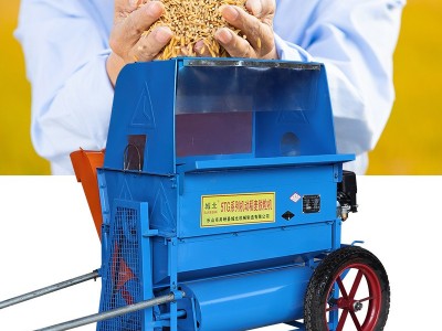 【城北机械】吹风自排草稻麦脱粒机家用小型打谷机水稻小麦风选式图3