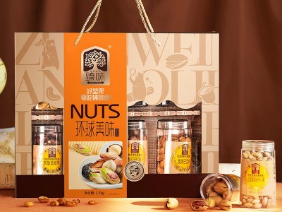 坚果炒货组合年货大礼包臻味坚果干果礼盒环球美味罐装1300g图4