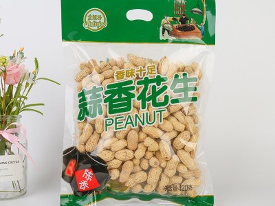 金鲤桥420g蒜香花生盐咸五香带壳花生超市年货酒吧休闲零食批发图5