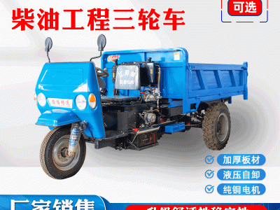 现货农用三轮车 建筑工程三轮车 液压自卸工地用的柴油三轮车厂家图2