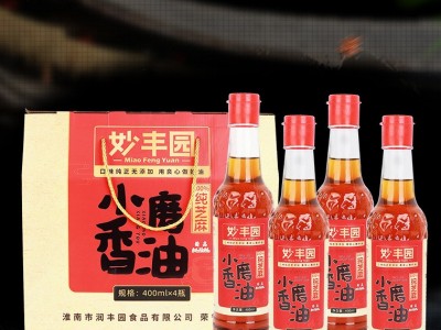 妙丰园古法石磨香油 芝麻油 味道香醇 400ml 瓶装礼盒装图5