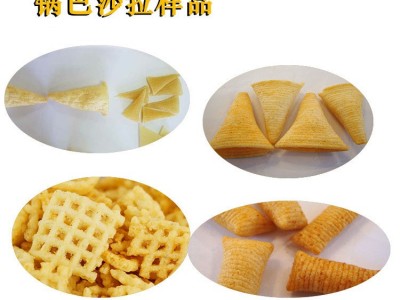 双螺杆挤压机 地锅脆片膨化生产线 沙拉妙脆角尖脆角挤压膨化机械图4