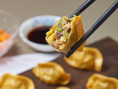 纯素食饺子批发积福树全净素胡萝卜饺子儿童早餐茶楼水饺20包/箱图4