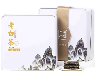 福鼎白茶老白茶寿眉小饼干茶叶礼盒装小方片小茶饼500g厂家直发图5