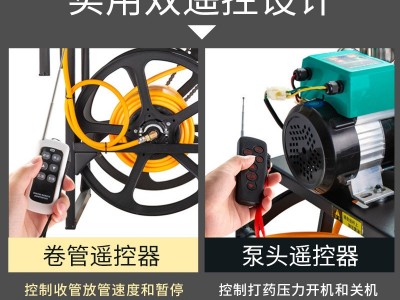 电动双电机打药机高压田园农药喷洒机48v60v自动收管放管遥控农用图4