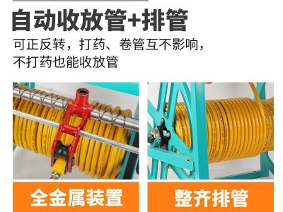 电动双电机打药机高压田园农药喷洒机48v60v自动收管放管遥控农用图3