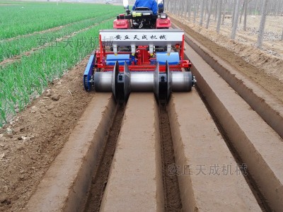 大葱大姜草莓开沟施肥起垄机 四轮拖拉机配套开沟施肥起垄一体机图2