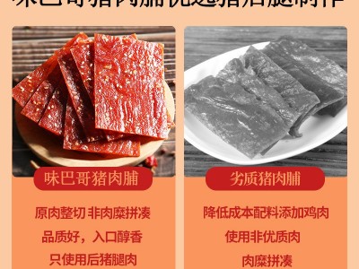 【味巴哥】靖江原味猪肉脯100g猪肉铺卤小吃零食肉熟食自 然片特产图4