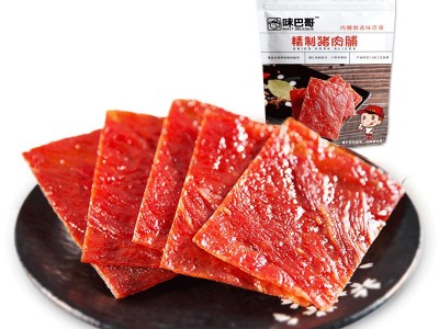 【味巴哥】靖江原味猪肉脯100g猪肉铺卤小吃零食肉熟食自 然片特产图5