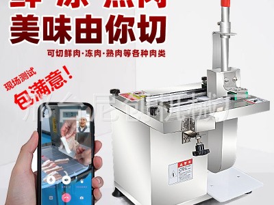 全自动鲜肉切片机小型电动新鲜牛羊肉切片机猪肉鸡胸肉切腰片机器图3