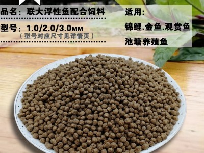 联大公园观赏锦鲤金鱼通用漂浮饲料鱼食小颗粒型池塘养殖草鲤饵料图2