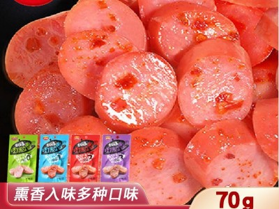 奥锦奇锅盖肉粒香70g切片香肠休闲小零食台式烤香肠整箱批发食品图2