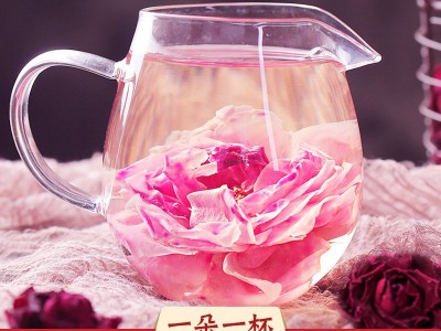 沁花苑 玫瑰花冠墨红玫瑰花茶女生茶养生茶颜值平阴玫瑰50g罐装图3