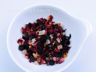 樱桃玫瑰花果茶 进口原料调配 散装批发水果茶果粒茶图2