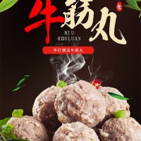 潮汕牛肉丸Q弹爆汁牛筋丸 火锅烧烤关东煮肉丸子厂家批发直销500g