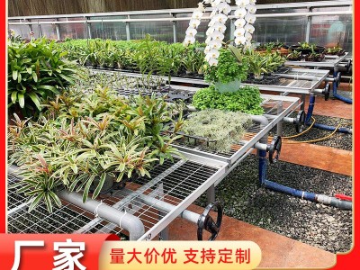 【花卉苗床】大棚盆景栽培移动潮汐式金属铁丝网大棚温室花卉苗床图4