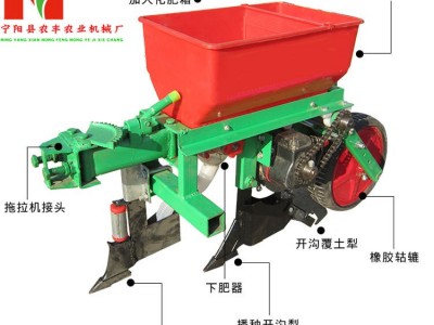 四轮拖拉机带两行三行玉米播种机 手扶拖拉机免耕大豆施肥精播机图2