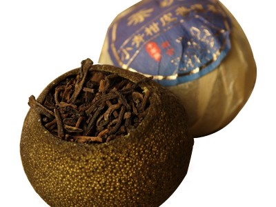 新会茶坑小青柑云南宫廷普洱熟茶清香型小青桔自然生晒柑普茶散装图5