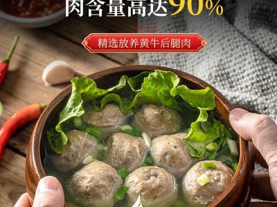 潮汕牛肉丸火锅丸子批发500g手打牛筋丸永昌顺潮州牛肉丸餐饮批发图3