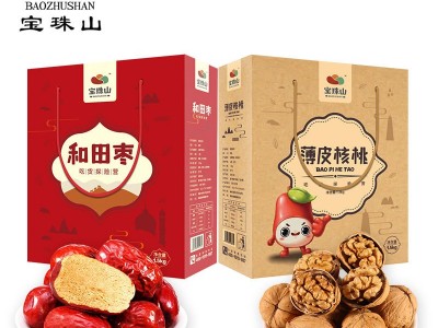 宝珠山红枣加核桃年货礼盒3000g 新疆大枣薄皮核桃支持一件代发图4