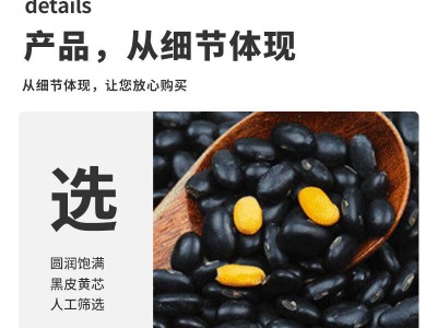 赤川 黑豆小黑扁豆肾型黑豆黑皮黄芯（ 无染色 黑豆浆 五谷杂粮图3