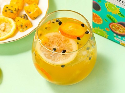金桔百香果茶蜂蜜冻干柠檬百香果茶夏季网红水果茶厂家一件代发图1