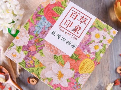 玫瑰女人茶组合袋泡花茶150g女士玫瑰四物茶抽屉式礼盒包装可OEM图3
