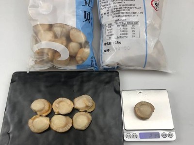 日本北海道帆立贝 M码刺身带子 帆凡立贝柱 虾夷扇贝柱 2斤/盒图4