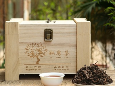云南普洱熟茶大叶樟香熟普老茶私房茶木盒普洱包装包装礼盒500g图5