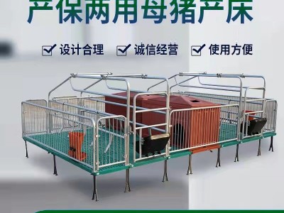 厂家定制猪场养猪设备 产保一体床 热镀锌单双体母猪产床图2