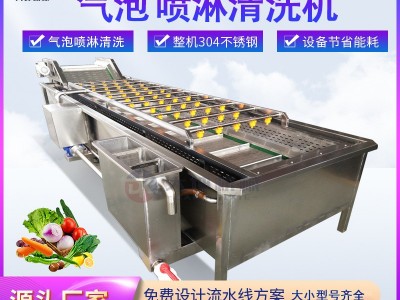 全自动净菜气泡清洗机 小青菜清洗杀青流水线 包子水饺馅加工设备图5