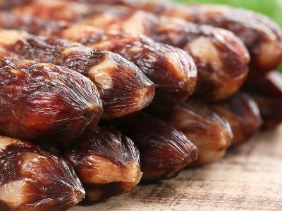 今荣厂家批发广味商用饭店煲仔饭风干腊味广式七分痩鸭肝腊肠500g图4