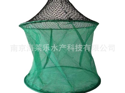 螃蟹暂养吊笼加厚网布折叠螃蟹网箱圆形 七绞有结网 75图5