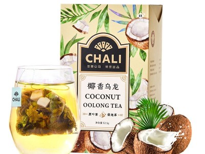 一件包邮 茶里椰香乌龙茶三角袋泡茶椰果干果粒茶水果茶茶包图2
