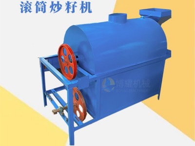 供应油坊芝麻花生菜籽自动电炒料机 干果滚筒燃气炒货机 榨油炒锅图3
